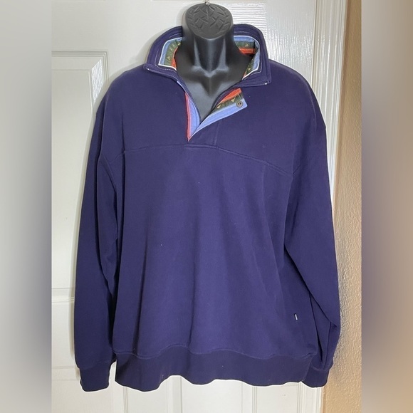 Orvis Mens 1/4 Zip Pullover Sweatshirt Green Blue Gray Size XLarge - Picture 3 of 10